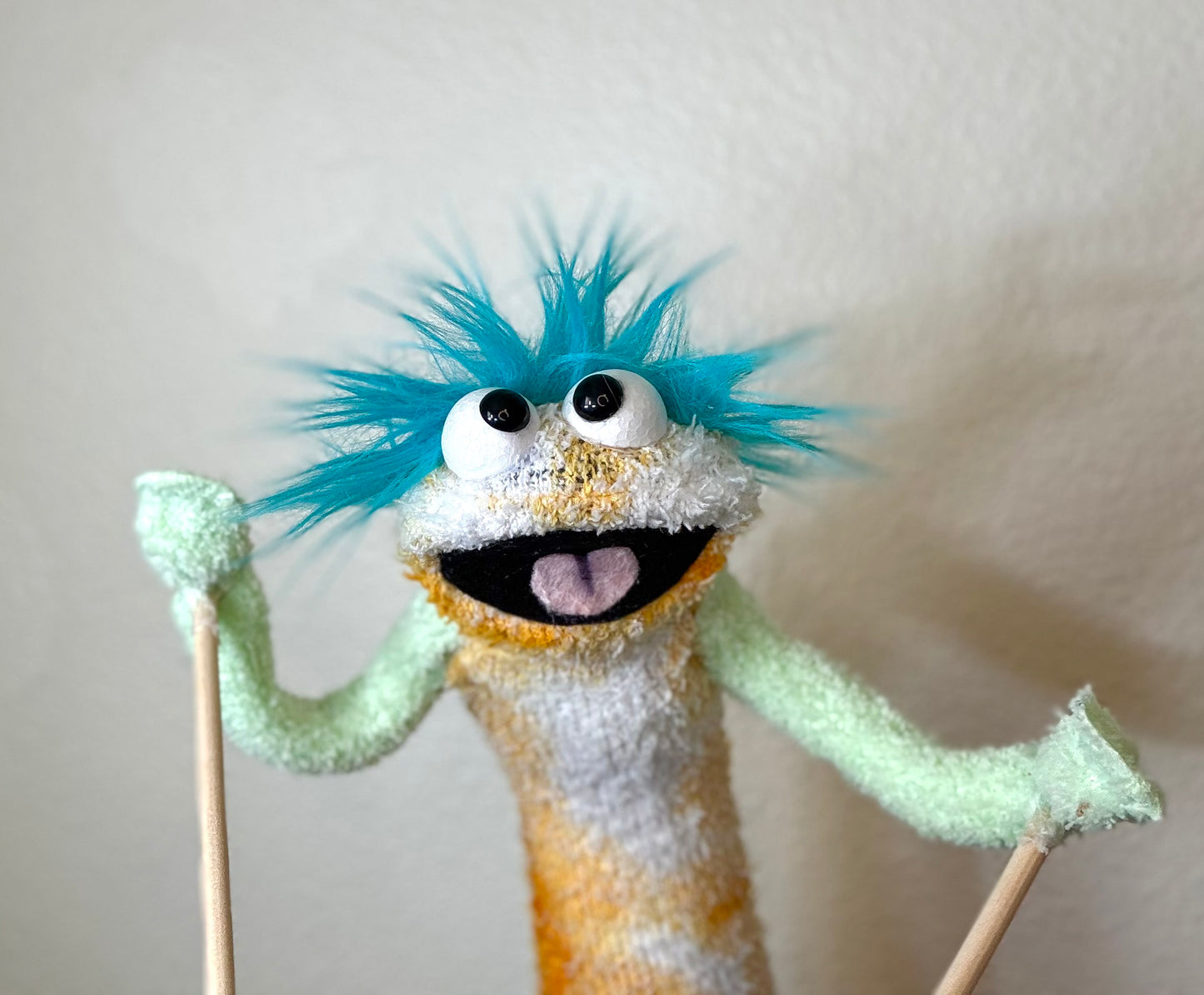 Handmade sock puppet but also an overall chill guy